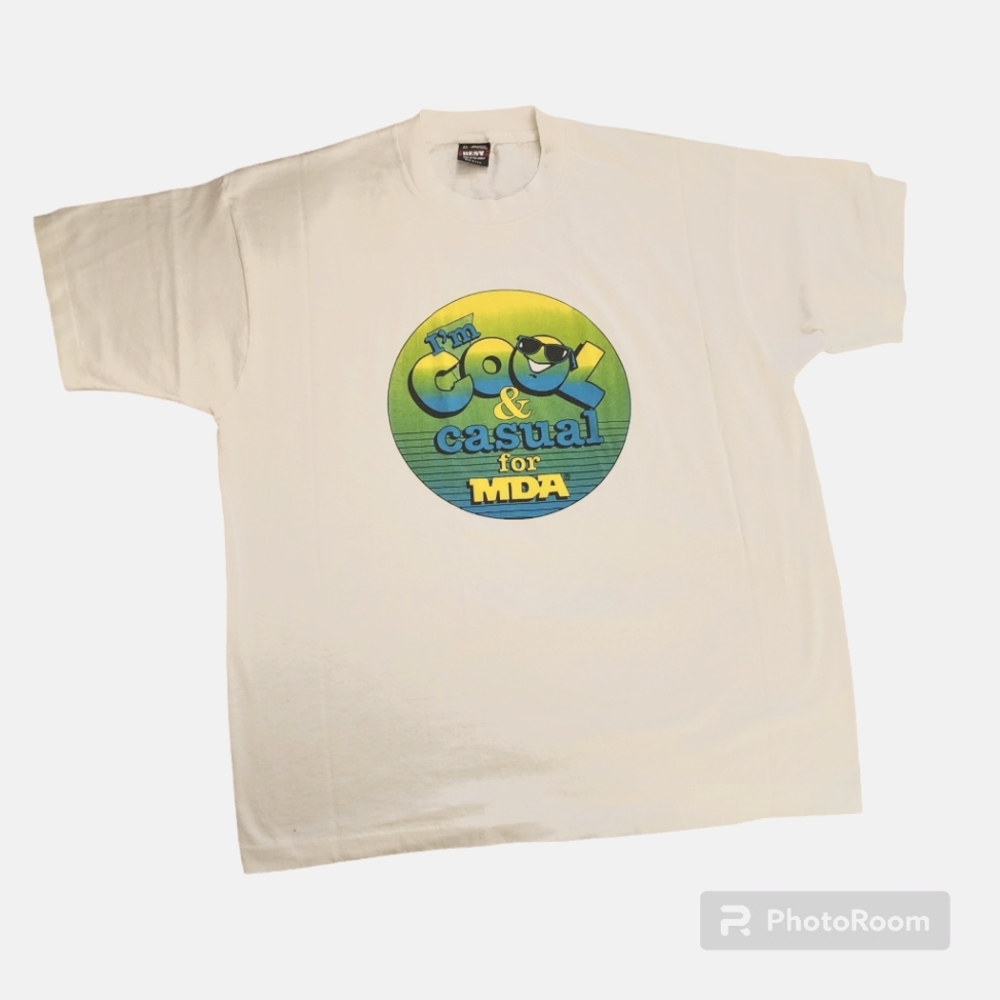 VINTAGE MDA Im Cool & Casual for MDA Tshirt Sz. XL